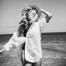 Load image into Gallery viewer, Single-breasted Shirt Beach Sunscreen Skirt Holiday Casual Skirt Bikini Blouse
