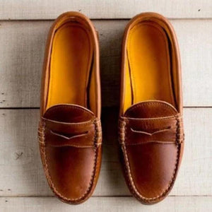 Comfortable Retro Flat Big Yards Solid Color Flat Shoes Loafers