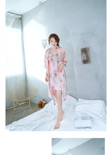 Load image into Gallery viewer, Spring and summer new ladies sexy hanging skirt silk two-piece printed ice silk pajamas women&#39;s suit