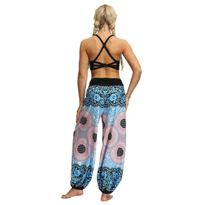 Women Bohemian Digital Printing Feather Fitness Yoga Casual Pants