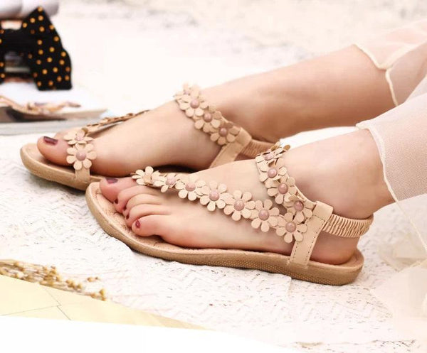 2018 Summer Flower Flat Heel Bohemia Sandals