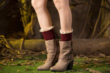 Load image into Gallery viewer, Boot cuff thick short-sleeved thick thick bamboo knit wool yarn socks - 12