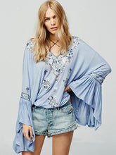 Load image into Gallery viewer, 4 Color Embroidery tassel V-neck cotton embroidery sleeves shirt jacket