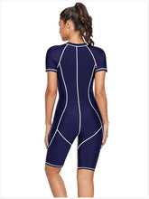Load image into Gallery viewer, Diving Suit Short-sleeved Zipper Sunscreen Quick-drying Surfing One-piece Swimsuit