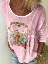 Load image into Gallery viewer, Autumn T-shirt with Round Collar Printing