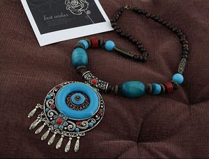 Bohemian Ethnic Style Hand-Woven Colorful Jewel Necklace