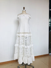 Load image into Gallery viewer, Lotus leaf edge hollowed out lace dress