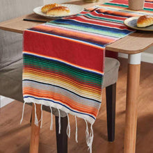 Load image into Gallery viewer, Mexican style party tablecloth table flag tassel woven tablecloth