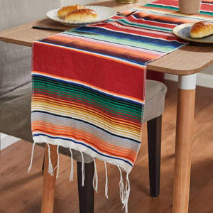 Mexican style party tablecloth table flag tassel woven tablecloth