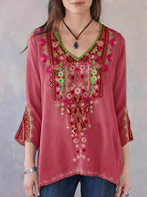 Load image into Gallery viewer, Autumn Embroidered long-sleeved lady&#39;s top