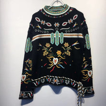 Load image into Gallery viewer, Retro Heavy Industry Embroidery Embroidery National Wind Loose Pullover Lazy Wind Sweater Women