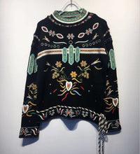 Load image into Gallery viewer, Retro Heavy Industry Embroidery Embroidery National Wind Loose Pullover Lazy Wind Sweater Women