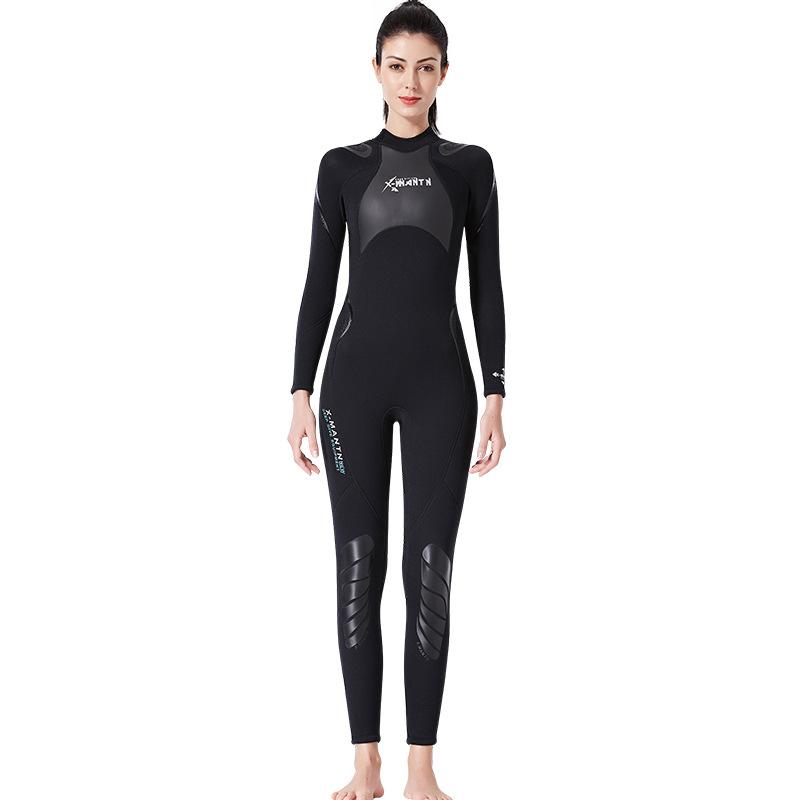 Diving suit one-piece long sleeve women's padded warm bathing suit snorkeling surfing jellyfish clothing.