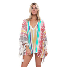 Load image into Gallery viewer, Sunscreen Beach  Women&#39;s Knitting Multi-color Tassel Beach Holiday Bikini Swimsuit Cover Up