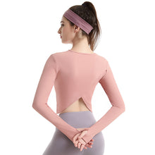 Load image into Gallery viewer, Fitness suit women&#39;s sports running Yoga Top quick dry Breathable rib Yoga long sleeve T-shirt