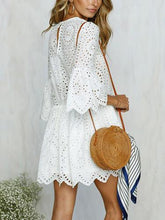 Load image into Gallery viewer, Summer Lace Splice Solid Color Mini Dress