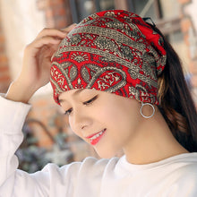 Load image into Gallery viewer, Pullover hat ethnic style bag head hat pile hat dual-purpose bib