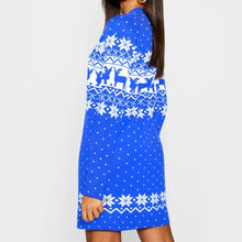 Load image into Gallery viewer, Autumn and winter new women&#39;s Christmas print long-sleeved dress