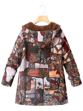 Load image into Gallery viewer, Casual Abstract Pattern Printed Long Sleeve Hoodie Coat