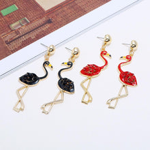 Load image into Gallery viewer, Hot new long tassel flamingo ladies Christmas earrings