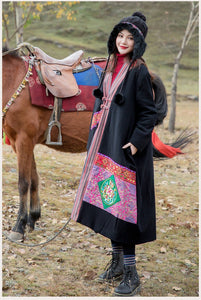 Winter ethnic wind oversize women's cotton-padded jackets