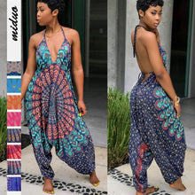 Load image into Gallery viewer, Summer Loose Wide-leg Jumpsuit Suspenders V-neck Sports Yoga Pants