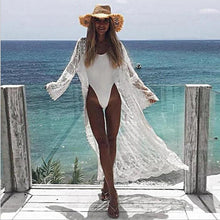 Load image into Gallery viewer, New Mesh Embroidered Lace Beach Bikini Cover up