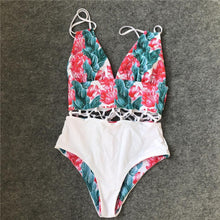 Load image into Gallery viewer, New Multicolor Printed Hollow One-piece Swimsuit