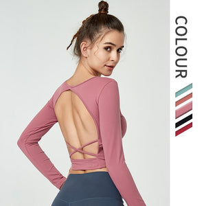 yoga suit T long sleeved sports jacket training fitness suit women running suit