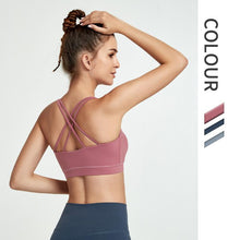 Load image into Gallery viewer, New running sports vest beauty back shock-proof sports bra European and American fitness yoga clothing factory yoga vest.