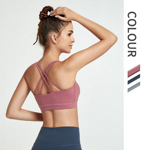 New running sports vest beauty back shock-proof sports bra European and American fitness yoga clothing factory yoga vest.
