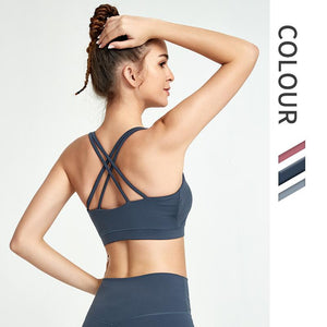 New running sports vest beauty back shock-proof sports bra European and American fitness yoga clothing factory yoga vest.