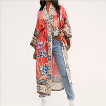 Load image into Gallery viewer, New Woman Crane Positioning Flower Kimono Cardigan Cover up