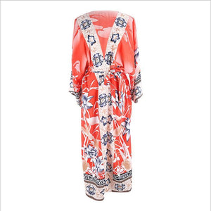 New Woman Crane Positioning Flower Kimono Cardigan Cover up