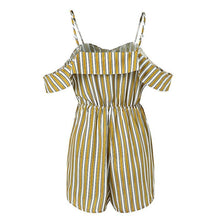 Load image into Gallery viewer, Summer Spaghetti Strap Stripe Short Jumpsuit Rompers