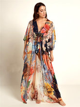 Load image into Gallery viewer, New Chiffon Big Flower Printed Loose Cover up