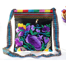 Load image into Gallery viewer, Tibet ethnic style double-sided embroidered bag three inner bags embroidered one shoulder leisure Women&#39;s bag cross carry small bag