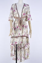 Load image into Gallery viewer, Bohemian Deep V Collar Tie with Back-to-back Retro Prints Irregular Hem Dress