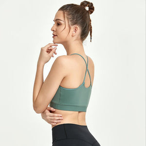 Beauty Back Sports Underwear Women's Fitness Running Yoga Vest with chest cushion Shockproof Gathering Training Bra 4