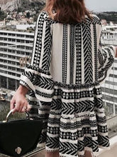 Load image into Gallery viewer, Boho Printed Tribal Bell Sleeve Dresses