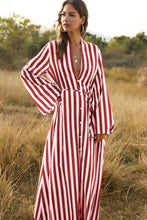 Load image into Gallery viewer, Stylish Women&#39;s Big Striped Comfortable Ultra-long Shirt Single-button Edgy Shirt