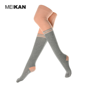 Long tube Yoga socks thigh socks antiskid five finger floor dance socks dance