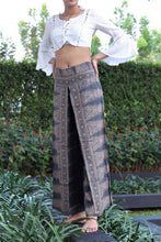 Load image into Gallery viewer, Ethnic style elegant split wide leg pants women loose fitness yoga pants-1