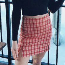 Load image into Gallery viewer, Spring and Summer Fashion Joker Pink Plaid Half-length Hip Skirt