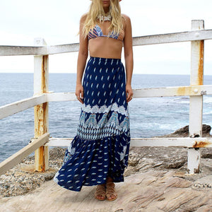 Casual vacation style Bohemian seaside split skirts 3 color