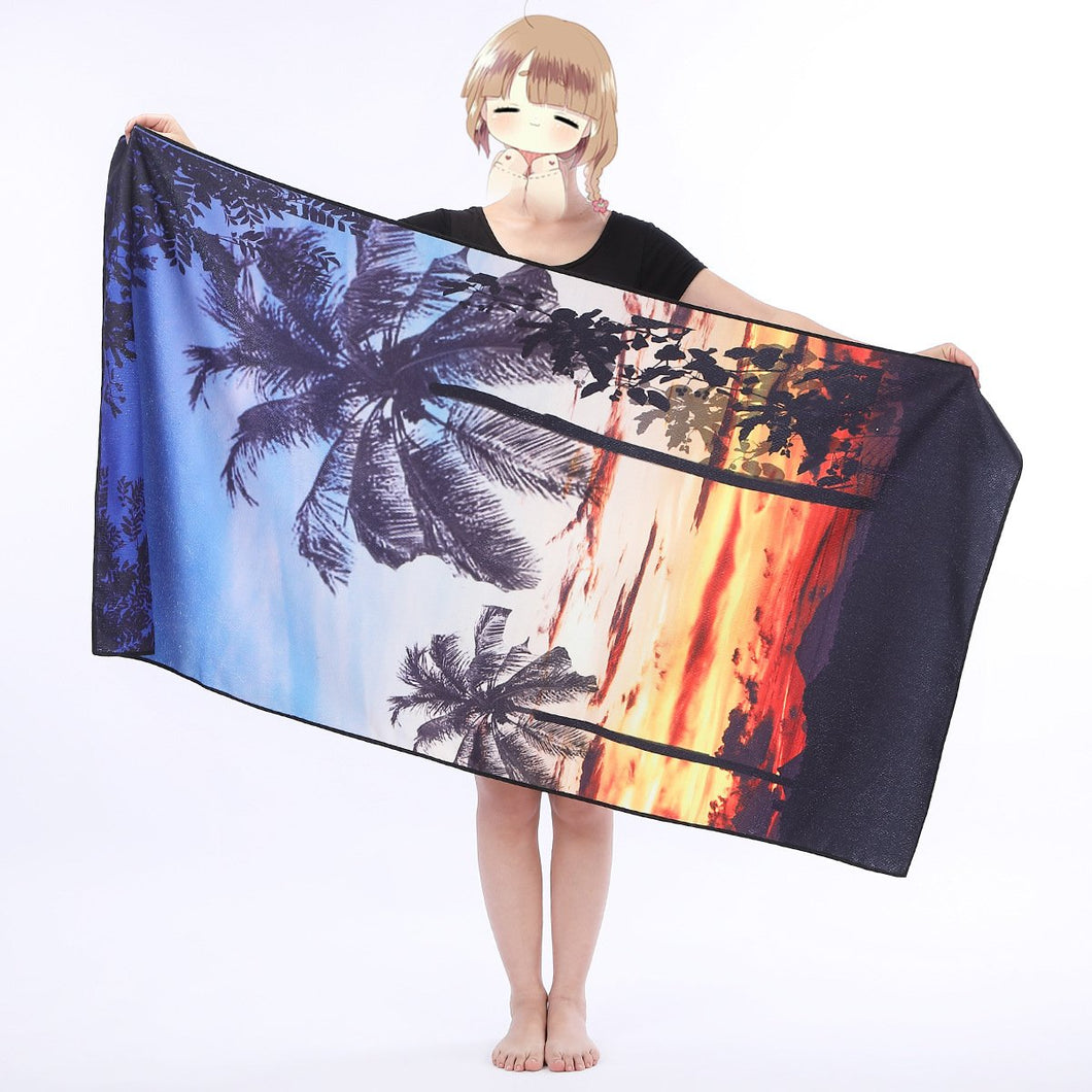 Printed Beach Towel Adult Printed Swimming Sweat Beach Seat Towel Bath Towel