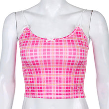 Load image into Gallery viewer, Powder Grid Neck Strap Vest Top