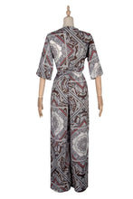 Load image into Gallery viewer, Vintage Summer Crushed Floral BowSc Jumpsuit