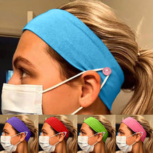 Load image into Gallery viewer, Solid Color Button Mask Hair Band Anti-strangulation Cotton Elastic Yoga Fitness for Men and Women Sports Wash Hair Accessories Can Be Customized