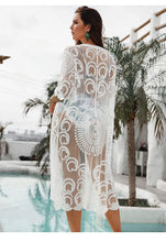 Load image into Gallery viewer, Lace Embroidered Beach Sun-kissed Loose-fitting Vacation Dress Bikini Cardigan